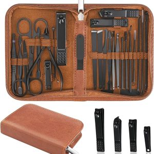 Manicure Set Professional Nail Clipper Kit-26 Pieces Stainless Steel Manicure Kit,nail Care Tools with Luxurious Travel Case